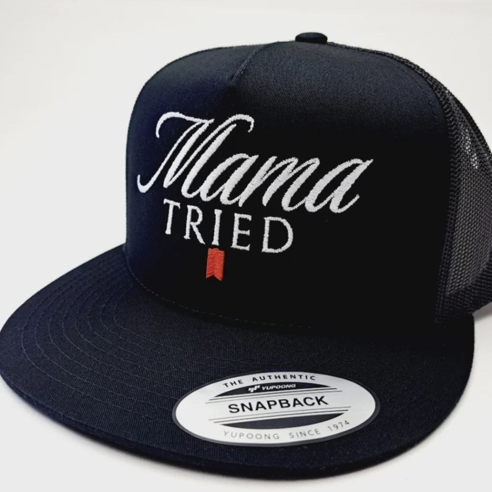 Mama Tried USA Embroidery Retro Vintage Style Trucker Cap Hat Funny Gift Gag Cap - Picture 5 of 15